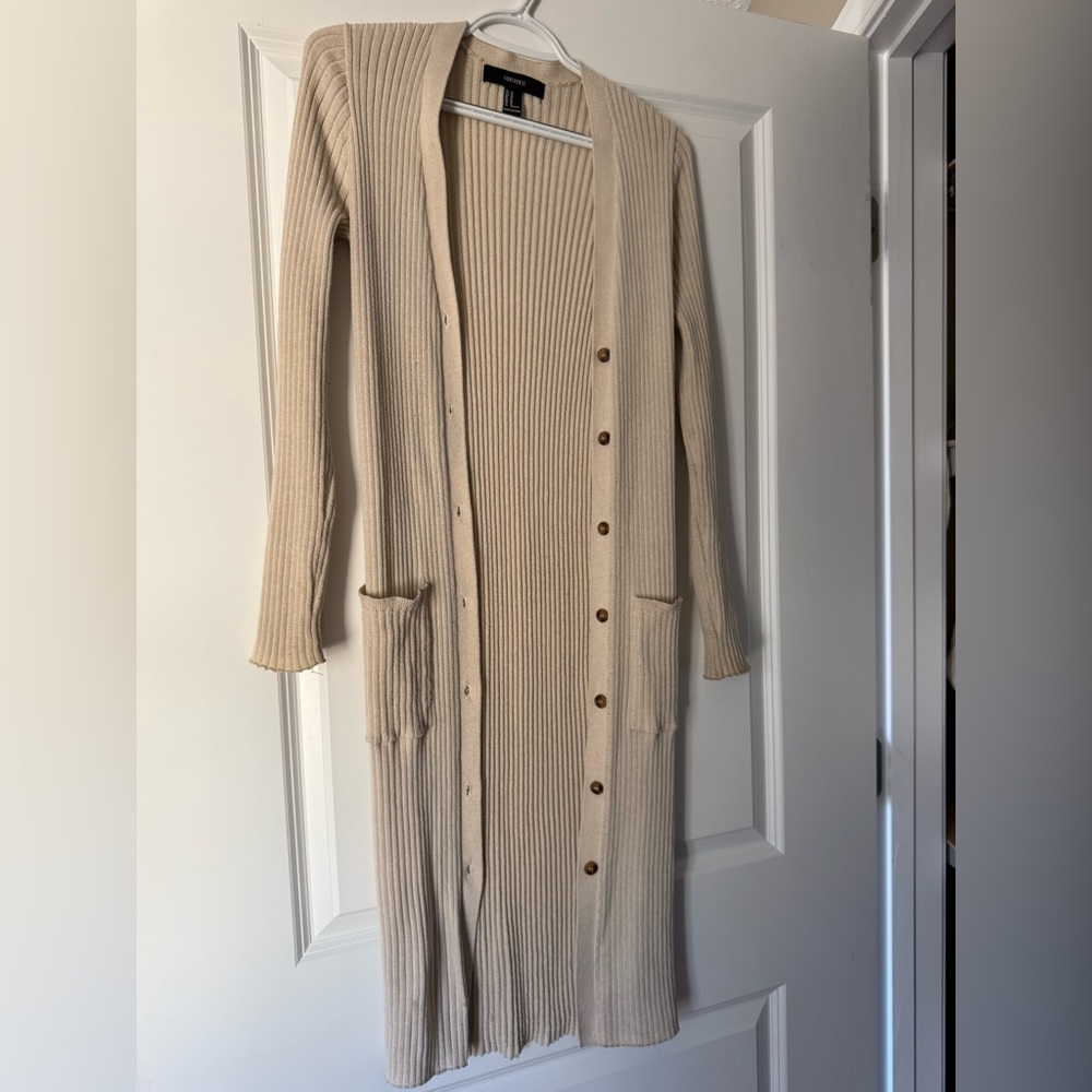 Forever 21 Cream Knit Cardigan